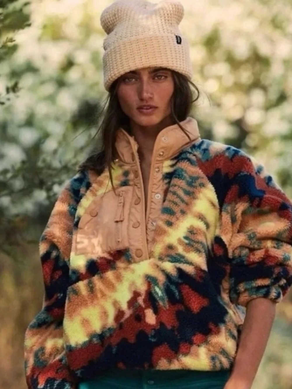 Free People Hit the Slopes Fleece M Tie Dye